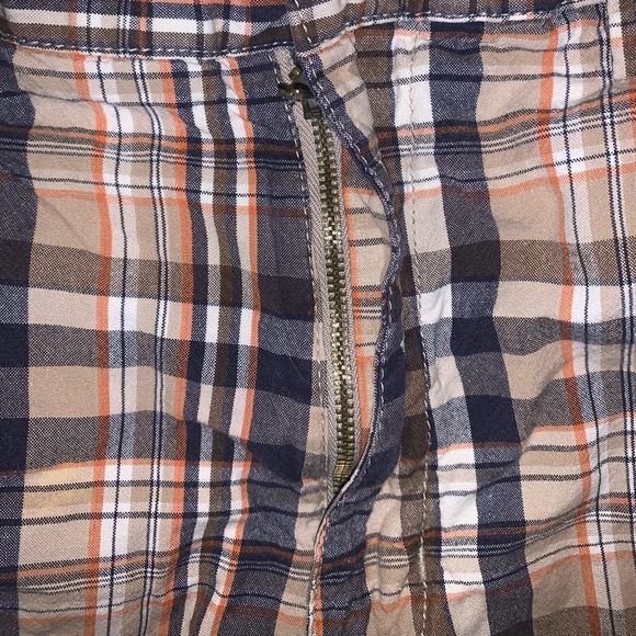 Chaps Brown, Blue & Orange Plaid Dress shorts W32 - Picture 7 of 12